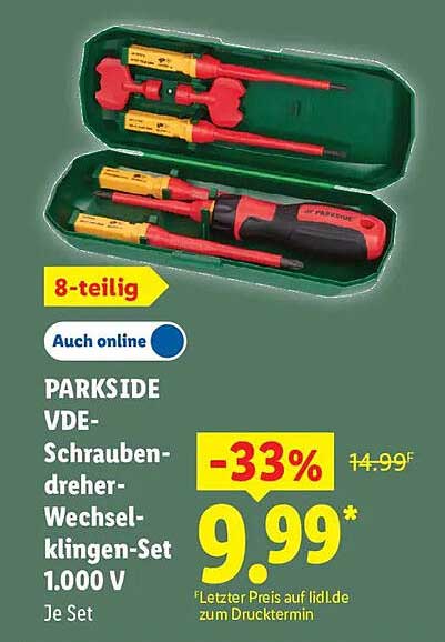 PARKSIDE VDE-Schraubendreher-Wechselklingen-Set 1.000 V