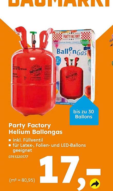 Party Factory Helium Ballongas