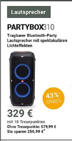 PARTYBOX310 Tragbarer Bluetooth-Party Lautsprecher mit spektakulären Lichteffekten