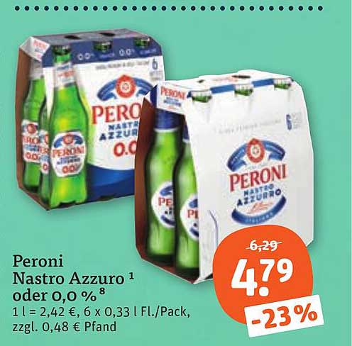 Peroni Nastro Azzuro 1 oder 0,0 %