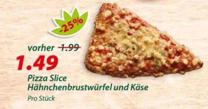 Pizza Slice Hähnchenbrustwürfel und Käse