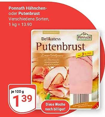 Ponnath Hähnchen- oder Putenbrust