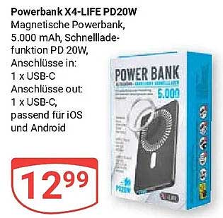 Powerbank X4-LIFE PD20W