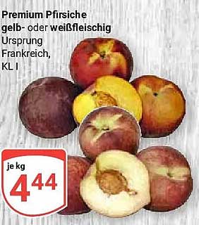 Premium Pfirsiche gelb- oder weißfleischig