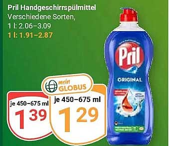 Pril Handgeschirrspülmittel Verschiedene Sorten, 1 l 2.06–3.09 1 l 1.91–2.87