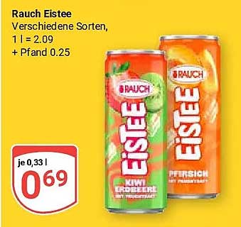Rauch Eistee Verschiedene Sorten, 1 l = 2.09 + Pfand 0.25