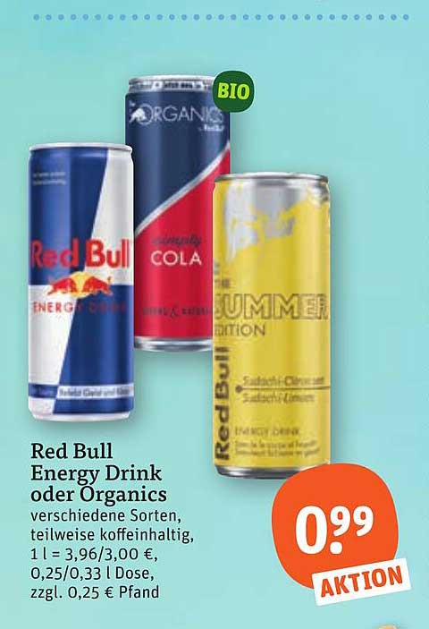 Red Bull Energy Drink oder Organics