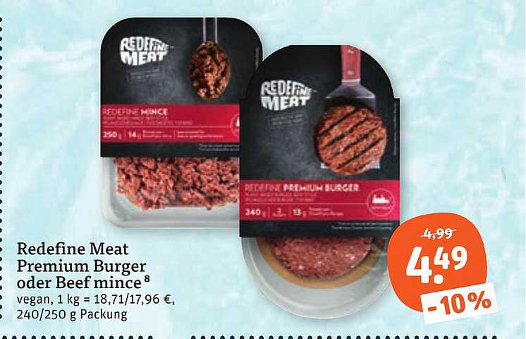 Redefine Meat Premium Burger oder Beef mince