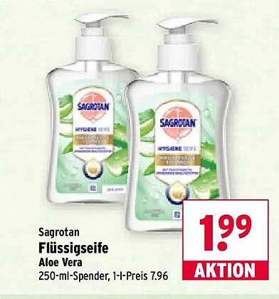 Sagrotan Flüssigseife Aloe Vera 250-ml-Spender, l-l-Preis 7.96