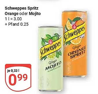 Schweppes Spritz Orange oder Mojito