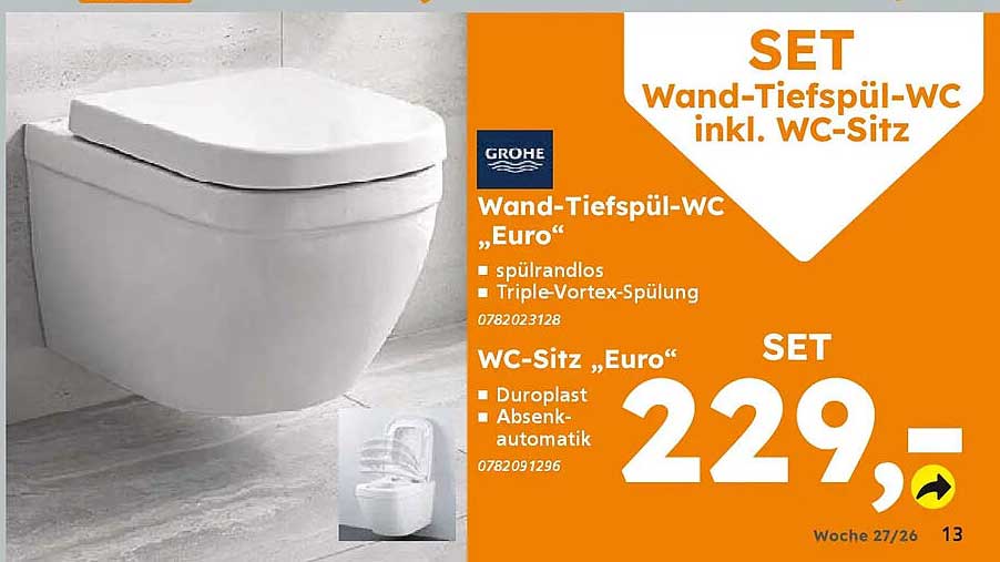 SET Wand-Tiefspül-WC inkl. WC-Sitz