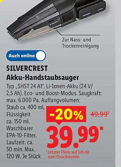 SILVERCREST Akku-Handstaubsauger