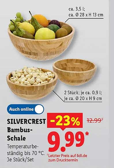 SILVERCREST Bambus-Schale