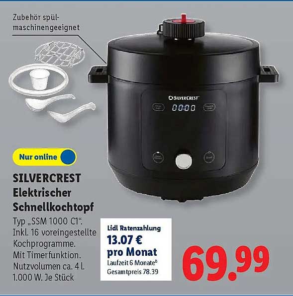 SILVERCREST Elektrischer Schnellkochtopf