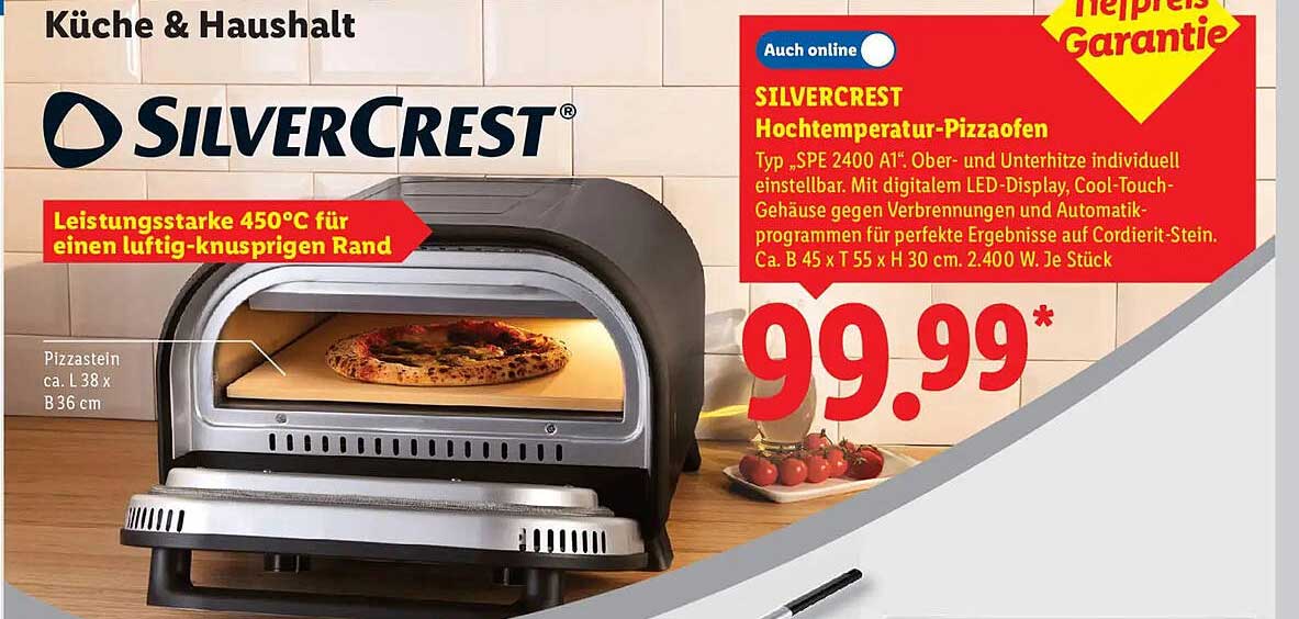 SILVERCREST Hochtemperatur-Pizzaofen