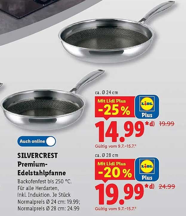 SILVERCREST Premium-Edelstahlpfanne