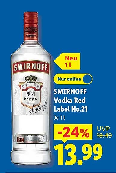 SMIRNOFF Vodka Red Label No.21