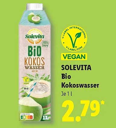 Solevita Bio Kokoswasser Je 1 l