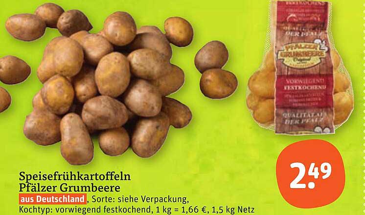 Speisefrühkartoffeln Pfälzer Grumbeere