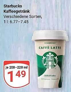 Starbucks Kaffeegetränk Verschiedene Sorten, 1 l: 6.77–7.45