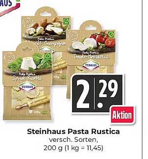 Steinhaus Pasta Rustica versch. Sorten, 200 g (1 kg = 11,45)