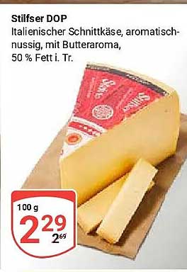 Stilfser DOP Italienischer Schnittkäse, aromatisch-nussig, mit Butteraroma, 50 % Fett i. Tr.