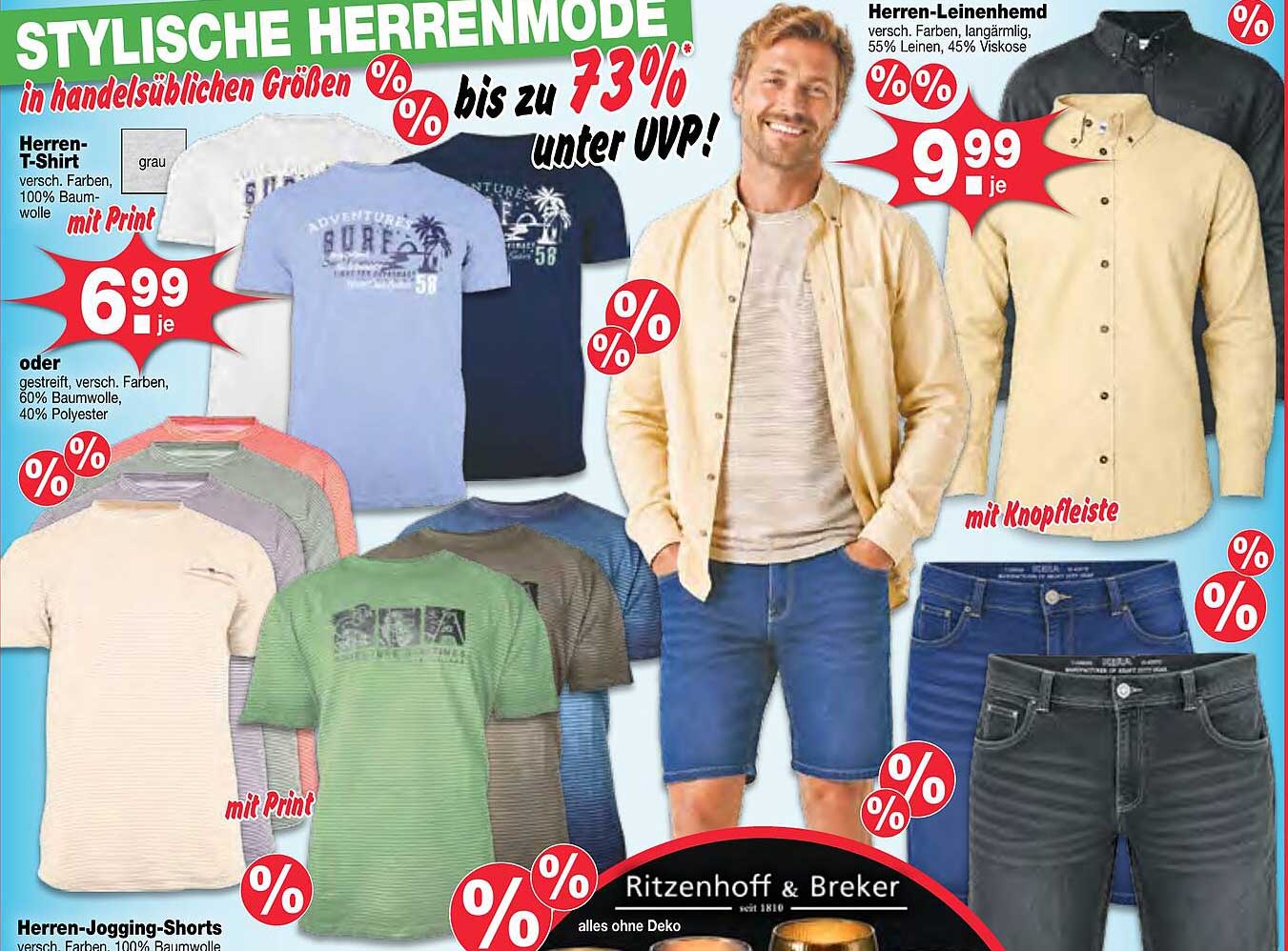 STYLISCHE HERRENMODE in handelsüblichen Größen bis zu 73% unter UVP!