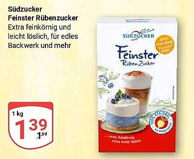 Südzucker Feinster Rübenzucker Extra feinkörnig und leicht löslich, für edles Backwerk und mehr