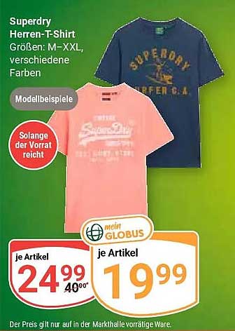 Superdry Herren-T-Shirt Größen: M-XXL, verschiedene Farben