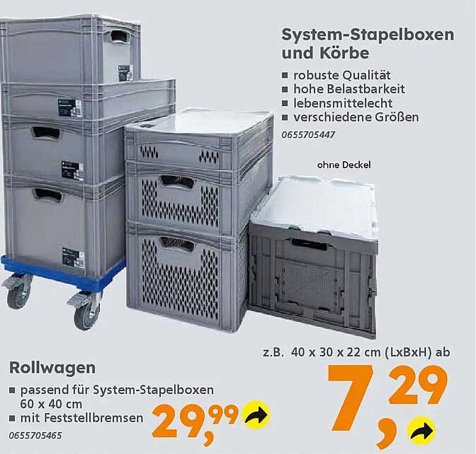 System-Stapelboxen und Körbe