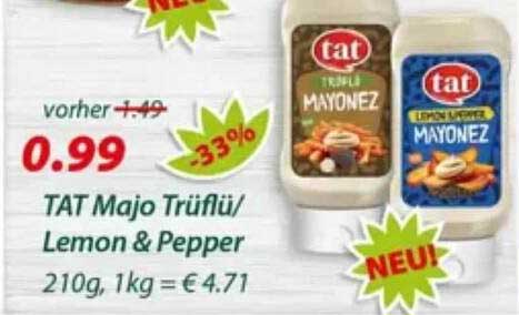 TAT Majo Trüfü/ Lemon & Pepper 210g, 1kg = € 4.71