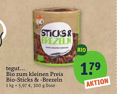 tegut... Bio zum kleinen Preis Bio-Sticks & -Brezeln