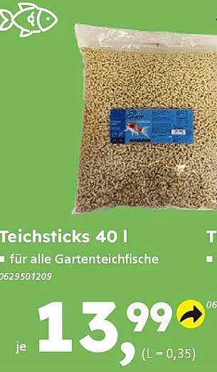 Teichsticks 40 l für alle Gartenteichfische