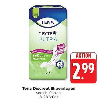 Tena Discreet Slipeinlagen versch. Sorten, 8–28 Stück