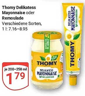 Thomy Delikatess Mayonnaise oder Remoulade Verschiedene Sorten, 1 l: 7.16–8.95