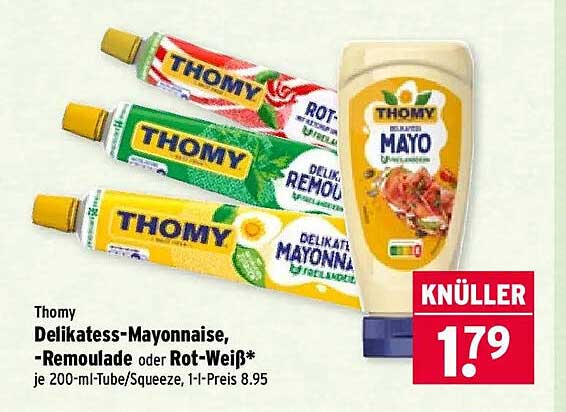 Thomy Delikatess-Mayonnaise, -Remoulade oder Rot-Weiß*