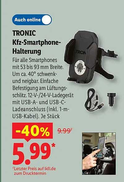 TRONIC Kfz-Smartphone-Halterung