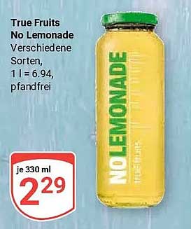 True Fruits No Lemonade Verschiedene Sorten, 1 l = 6,94, pfandfrei