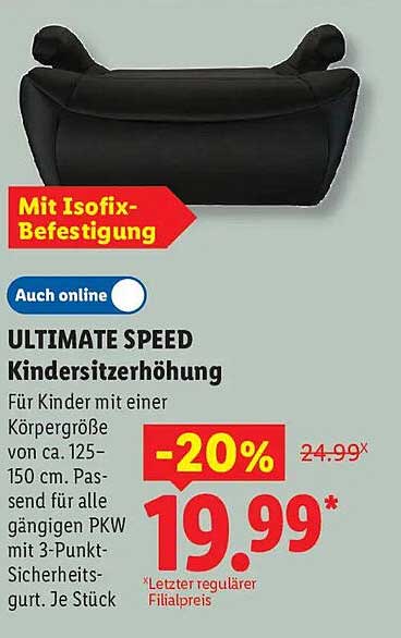 ULTIMATE SPEED Kindersitzerhöhung