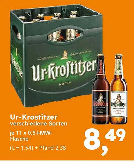 Ur-Krostitzer verschiedene Sorten je 11 x 0,5-l-MW-Flasche