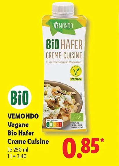 VEMondo Vegane Bio Hafer Creme Cuisine