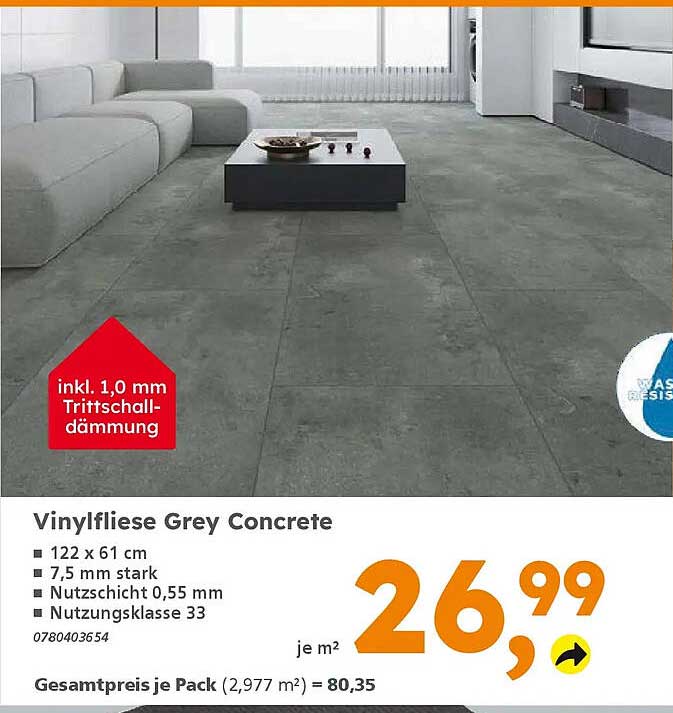 Vinylfliese Grey Concrete