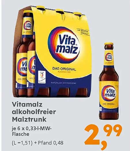 Vitamalz alkoholfreier Malztrunk je 6 x 0,33-l-MW-Flasche