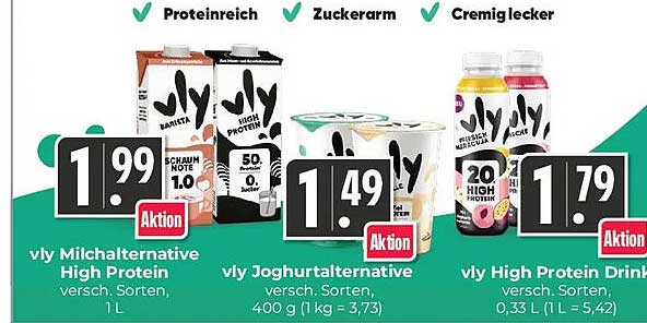 vly Milchalternative High Protein versch. Sorten, 1 L