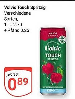 Volvic Touch Spritzig Verschiedene Sorten 1 l = 2.70 + Pfand 0.25