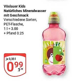 Vöslauer Kids Natürliches Mineralwasser mit Geschmack