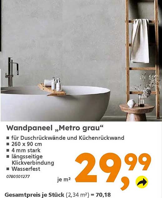 Wandpaneel „Metro grau“