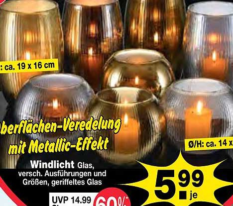 Windlicht Glas, versch. Ausführungen und Größen, gefärbtes Glas