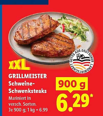 XXL GRILLMEISTER Schweine-Schwenksteaks
