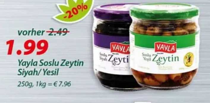 Yayla Soslu Zeytin Siyah/Yesil